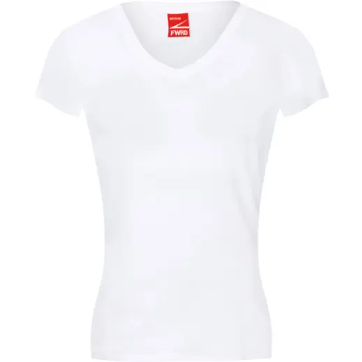 FWRD Ladies Fitted V-Neck T-Shirt White Front